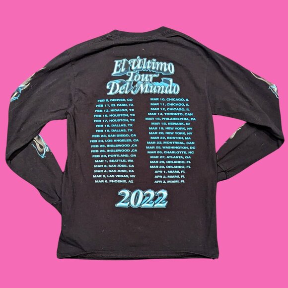 Bad Bunny, El Ultimo Tour Del Mundo 2022 Long Sleeve Shirt Size S - Picture 2 of 2
